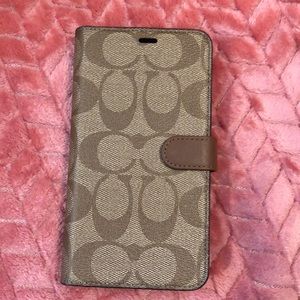 NEW Coach XS/X Folio Signature Canvas Phone Wallet